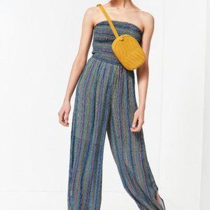 Urban Outfitters Multicolored Smocked Strapless Jumpsuit